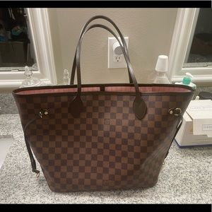 Brown coated canvas tote